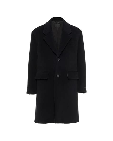 prada black wool coat